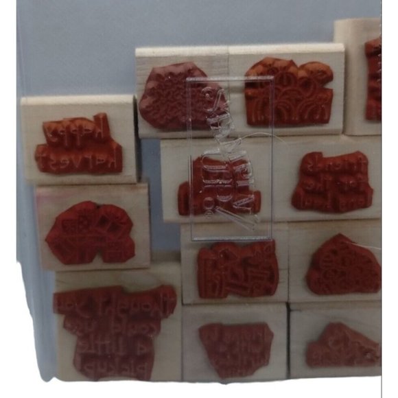 Stampin Up Loads of Love Accessories 12 Piece Rubber Stamp Kit Mounted Sayings - Picture 3 of 4